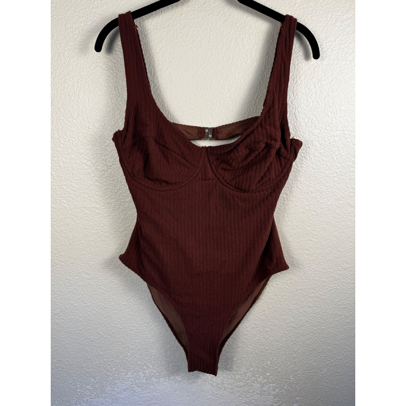 Ochrelane One Piece Swimsuit Women 20 16 Terry Cloth Underwire Cutout Beach — image 2 of 8